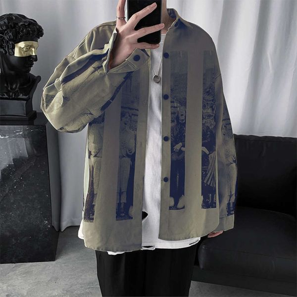 ins printed men's long sleeve casual graffiti shirt youth fashion brand loose thin coat, White;black
ins printed men's long sleeve casual graffiti shirt youth fashion brand loose thin coat, White;black