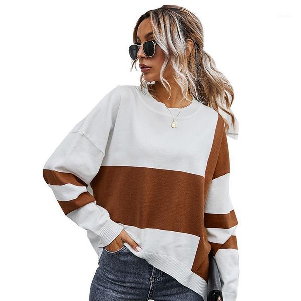 women's sweaters 2021 autumn spring for women loose patchwork casual pullovers o neck long sleeve knitted pull female jumpers ladies to, White;black
women's sweaters 2021 autumn spring for women loose patchwork casual pullovers o neck long sleeve knitted pull female jumpers ladies to, White;black