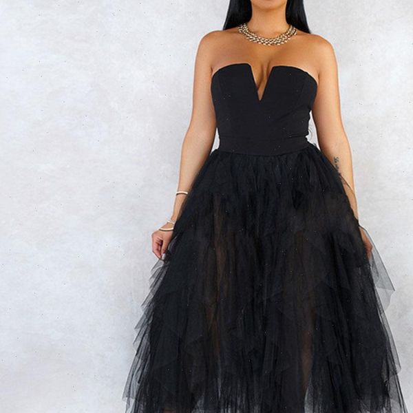 black strapless tulle dress women summer backless a line long tutu mesh clubwear dresses party night club 2021, Black;gray
black strapless tulle dress women summer backless a line long tutu mesh clubwear dresses party night club 2021, Black;gray
