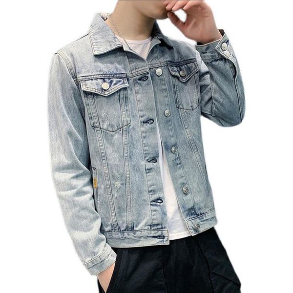 men's jackets fashion clothing 2021 male korean ripped vintage youth denim jacket spring and autumn brand gown coat, Black;brown
men's jackets fashion clothing 2021 male korean ripped vintage youth denim jacket spring and autumn brand gown coat, Black;brown