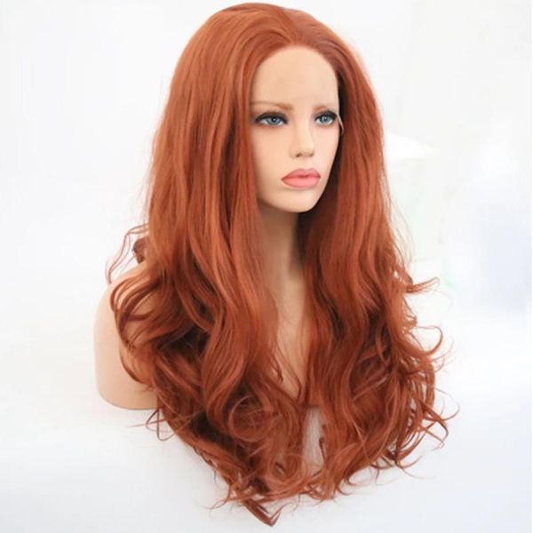 synthetic wigs long dark orange body wave hair 13*4 lace front wig for black women heat resistant fiber natural hairline
synthetic wigs long dark orange body wave hair 13*4 lace front wig for black women heat resistant fiber natural hairline