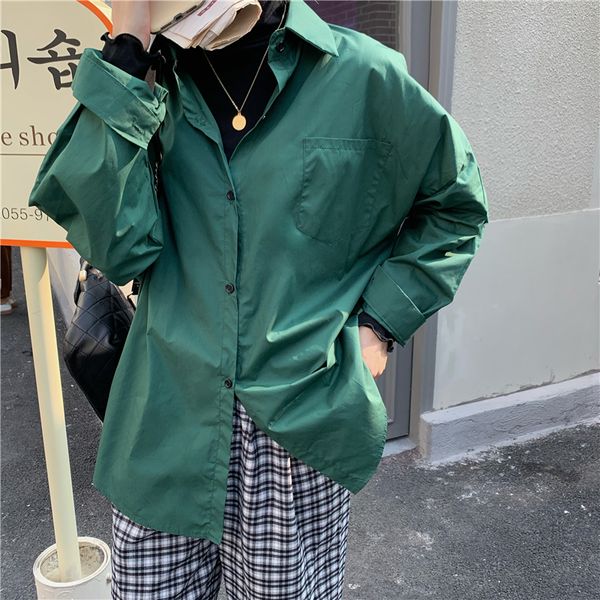 2021 new spring autumn ol elegant minimalist basic suit shirt women blouses work wear lapel solid loose 7 colors id32, Black
2021 new spring autumn ol elegant minimalist basic suit shirt women blouses work wear lapel solid loose 7 colors id32, Black