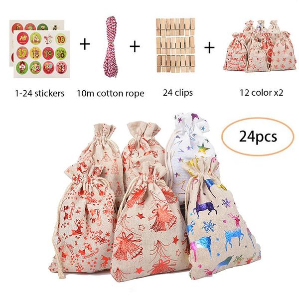 christmas decorations 24 advent calendar filled fabric bag gift with 1-24 number stickers merry adornos de navidad
christmas decorations 24 advent calendar filled fabric bag gift with 1-24 number stickers merry adornos de navidad