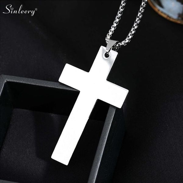 chains sinleery 2021 fashion metal cross pendant necklace men trendy simple stainless steel chain jewelry gift xl293 k, Silver
chains sinleery 2021 fashion metal cross pendant necklace men trendy simple stainless steel chain jewelry gift xl293 k, Silver