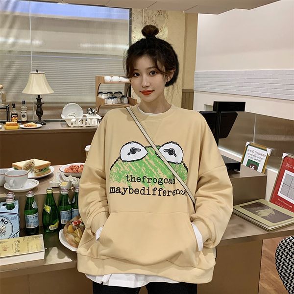 2021 new autumn loose cartoon graffiti print round neck pullover sweatshirt female student long-sleeved shirt college style ixba, Black
2021 new autumn loose cartoon graffiti print round neck pullover sweatshirt female student long-sleeved shirt college style ixba, Black