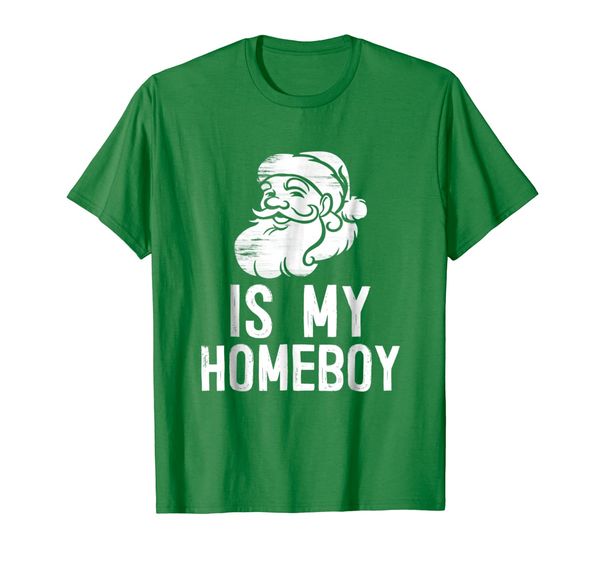 santa is my homeboy t-shirt funny santa claus humor gift tee, White;black
