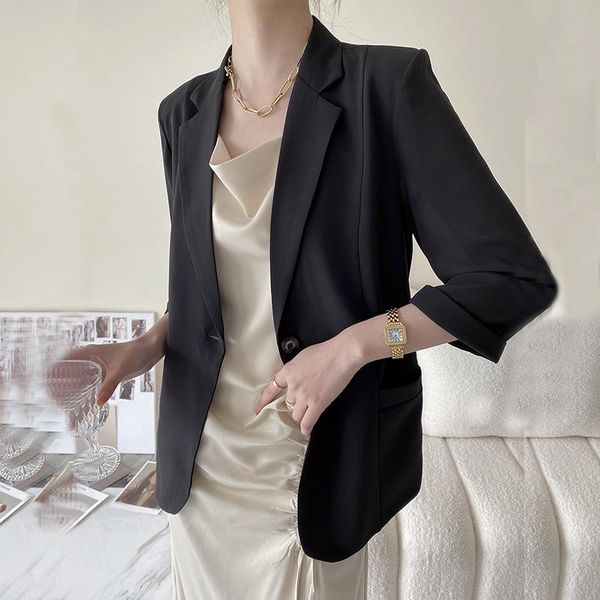 women's suits & blazers autumn blazer 2021 solid color coat office lady mid sleeve black white korean elegant female jacket, White;black
women's suits & blazers autumn blazer 2021 solid color coat office lady mid sleeve black white korean elegant female jacket, White;black