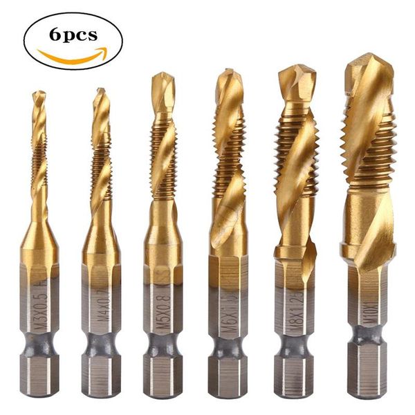hand tools 6 pcs m3-m10 drill bit metric tap chamfer 3 in 1 portable titanium hss tool kits
hand tools 6 pcs m3-m10 drill bit metric tap chamfer 3 in 1 portable titanium hss tool kits