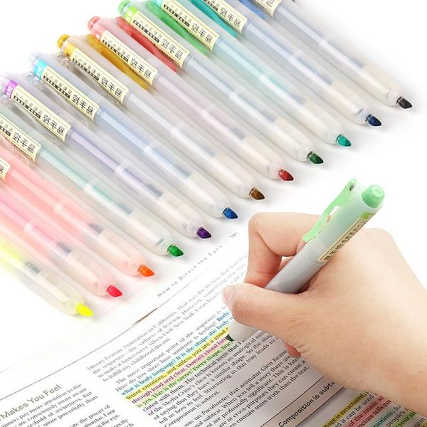 highlighters 6pcs/set retractable refillable pastel highlighter pen fluorescence markers for journaling school office supplies, Black;red
highlighters 6pcs/set retractable refillable pastel highlighter pen fluorescence markers for journaling school office supplies, Black;red