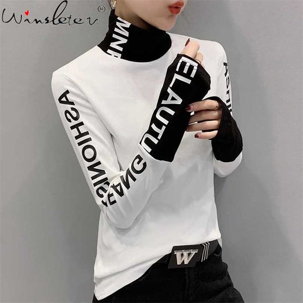 fall winter european clothes tshirt chic patchwork letter thick broshed long sleeve brushed cotton tees t00514a 211110, White
fall winter european clothes tshirt chic patchwork letter thick broshed long sleeve brushed cotton tees t00514a 211110, White