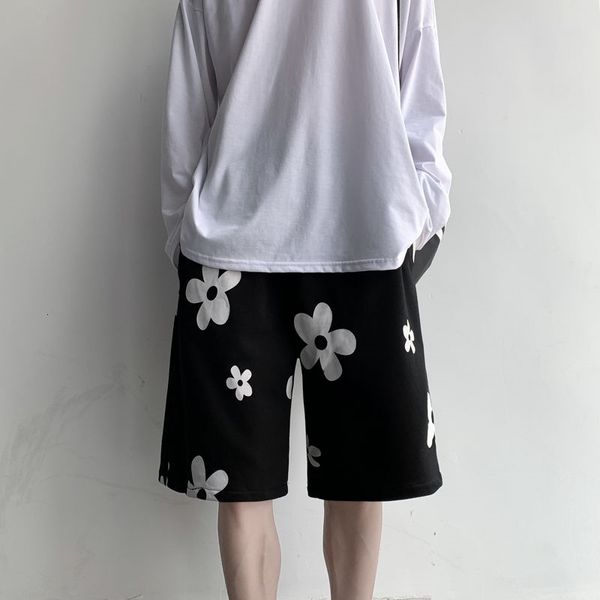 men's shorts summer cotton flower fashion print casual men streetwear loose beach mens five-point pants hbgm, White;black
men's shorts summer cotton flower fashion print casual men streetwear loose beach mens five-point pants hbgm, White;black