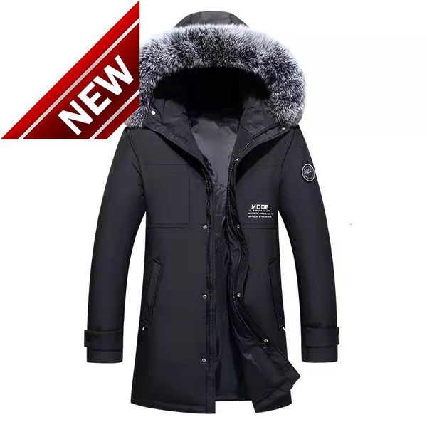fashion brand men's jackets winter long coats fur collar hooded windproof down jacket warm overcoats, Black
fashion brand men's jackets winter long coats fur collar hooded windproof down jacket warm overcoats, Black