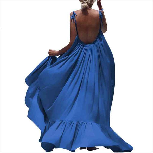 summer womens bohemian long open back sling dress evening beach elegant loose sleeveless solid color cool maxi dresses, Black;gray
summer womens bohemian long open back sling dress evening beach elegant loose sleeveless solid color cool maxi dresses, Black;gray