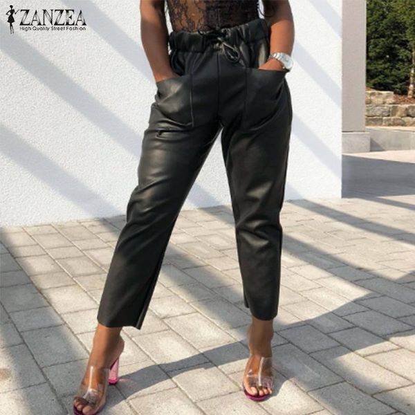 women's pants & capris spring trousers zanzea fashion pu leather casual elastic waist long pantalon palazzo female solid turnip plus si, Black;white
women's pants & capris spring trousers zanzea fashion pu leather casual elastic waist long pantalon palazzo female solid turnip plus si, Black;white