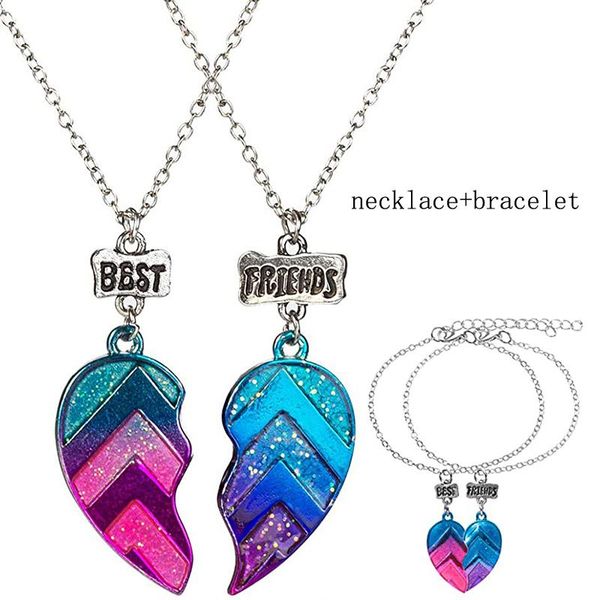 pendant necklaces diyi 1 pair friend letter necklace colorful heart fashion chain girls friendship jewelry, Silver
pendant necklaces diyi 1 pair friend letter necklace colorful heart fashion chain girls friendship jewelry, Silver