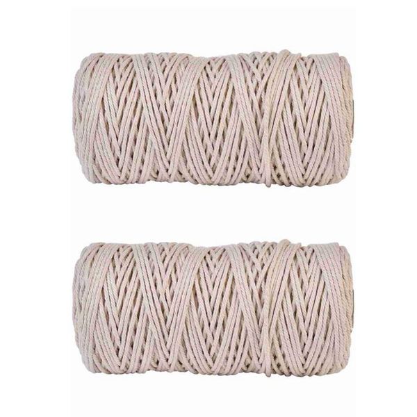 2pcs mx200m natural handmade cotton cord macrame yarn rope diy wall hanging plant hanger craft string knitting, Black;white
2pcs mx200m natural handmade cotton cord macrame yarn rope diy wall hanging plant hanger craft string knitting, Black;white