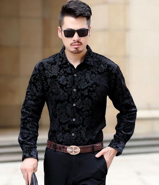 men's casual shirts business mens shirt floral dragon pattern fashion long sleeve winter velvet thick warm men -xxxl, White;black
men's casual shirts business mens shirt floral dragon pattern fashion long sleeve winter velvet thick warm men -xxxl, White;black