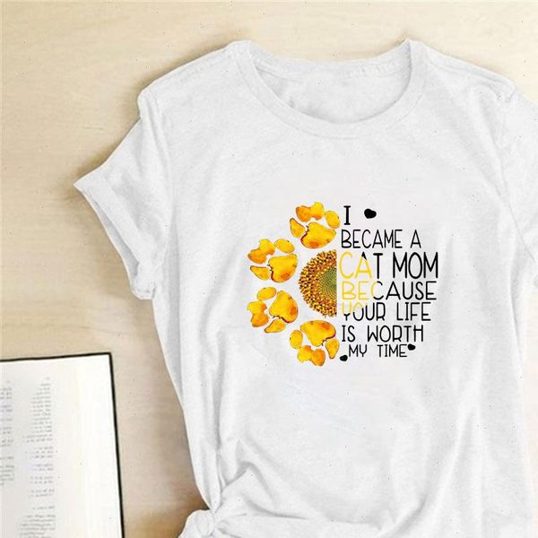 i became a cat mom sunflower cat paw printed t shirts women clothes summer cute for teens graphic tees women mujer, White
i became a cat mom sunflower cat paw printed t shirts women clothes summer cute for teens graphic tees women mujer, White