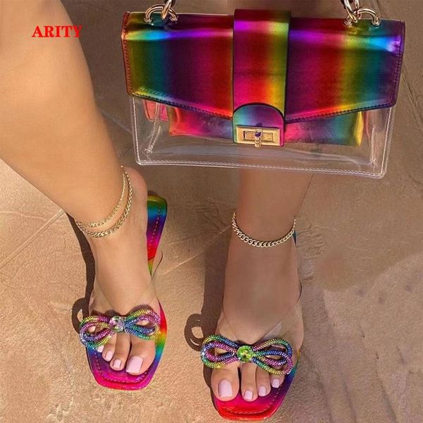 slippers 2021 women's fashion shoes and bag set multi color with matching bags for wedding party female girl accessory, Black 
slippers 2021 women's fashion shoes and bag set multi color with matching bags for wedding party female girl accessory, Black