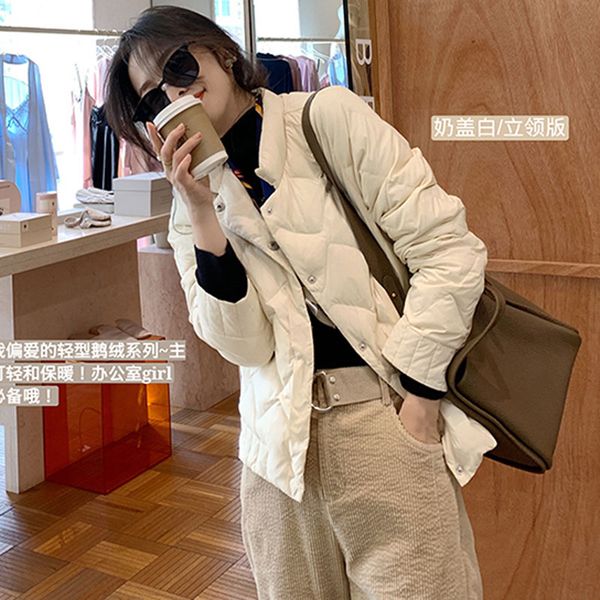 women winter down coat rhombus pattern 90 white duck high street down jackets lightweight short down jacket outwears, Black;brown
women winter down coat rhombus pattern 90 white duck high street down jackets lightweight short down jacket outwears, Black;brown