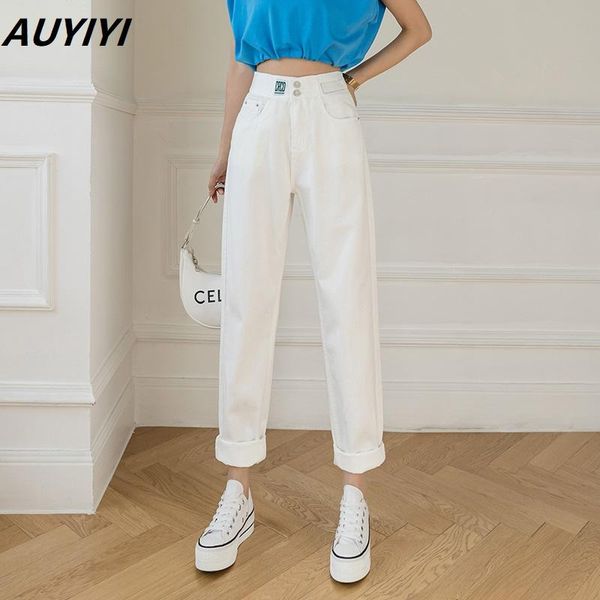 women's jeans auyiyi white 2021 summer fashion high waist slimming casual wild straight leg pants harem women, Blue
women's jeans auyiyi white 2021 summer fashion high waist slimming casual wild straight leg pants harem women, Blue