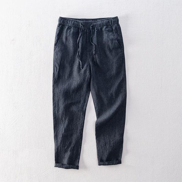 men's pants summer fashion japan style men solid color elastic natural cotton linen thin breathable ankle length simple casual trouser, Black
men's pants summer fashion japan style men solid color elastic natural cotton linen thin breathable ankle length simple casual trouser, Black