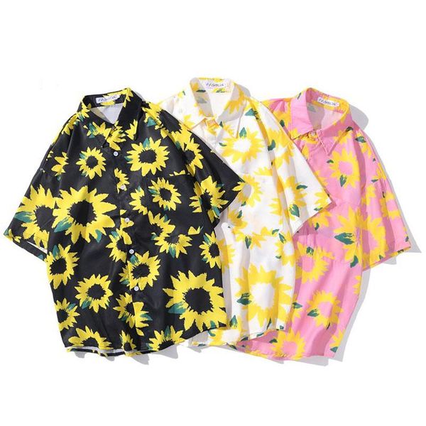 men's casual shirts men shirt short sleeve 2021 arrival summer loose sunflower handsome male thin student korean style s24, White;black
men's casual shirts men shirt short sleeve 2021 arrival summer loose sunflower handsome male thin student korean style s24, White;black
