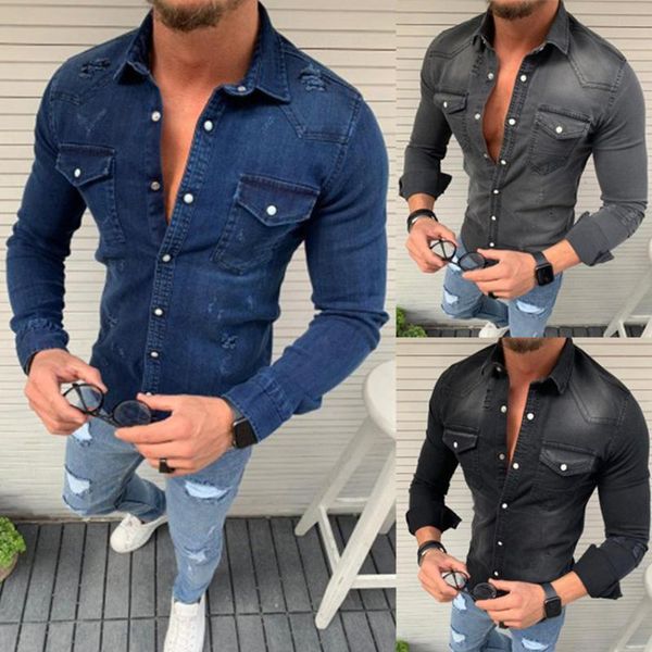 men's casual shirts autumn spring denim long sleeve single button blouses turn-down collar jeans shirt male fashion clothing, White;black
men's casual shirts autumn spring denim long sleeve single button blouses turn-down collar jeans shirt male fashion clothing, White;black