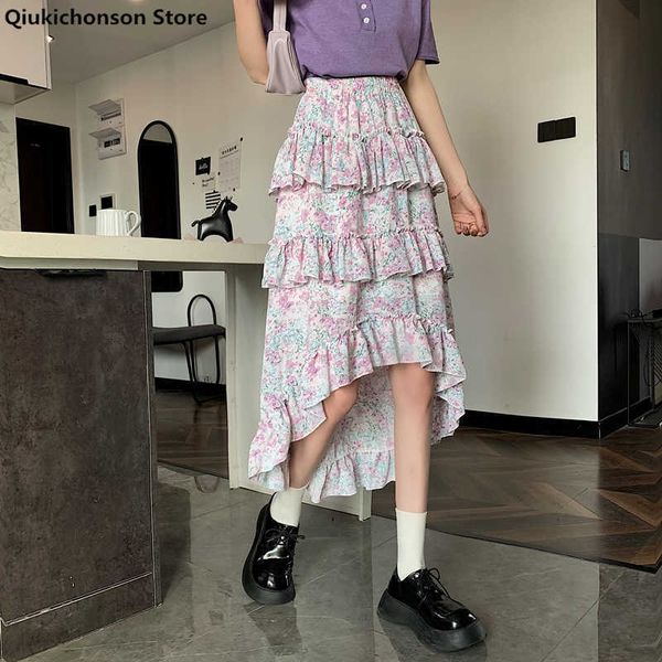 skirts midi long floral womens chiffon skirt lolita summer kawaii high waisted asymmetrical low ruched ruffle rok 950h, Black
skirts midi long floral womens chiffon skirt lolita summer kawaii high waisted asymmetrical low ruched ruffle rok 950h, Black