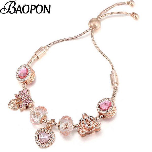 rose gold crystal heart diy charm bracelet with romantic love beads brand bracelets bangles for women jewelry, Golden;silver
rose gold crystal heart diy charm bracelet with romantic love beads brand bracelets bangles for women jewelry, Golden;silver
