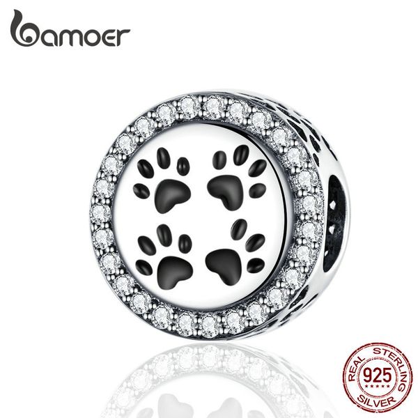 bamoer pure 925 sterling silver cat paw footprints round beads for women brand charm bracelet animal pet fine jewelry scc1186 q0531, Black
bamoer pure 925 sterling silver cat paw footprints round beads for women brand charm bracelet animal pet fine jewelry scc1186 q0531, Black