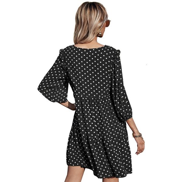 2021 new polka dot chiffon mini women fashion v-neck three quarter sleeve plus size es female casual boho beach vestidos g3mp, Black;gray
2021 new polka dot chiffon mini women fashion v-neck three quarter sleeve plus size es female casual boho beach vestidos g3mp, Black;gray
