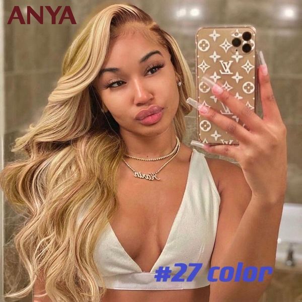 anya hd lace honey blonde 13x4 lace frontal wig body wave human hair wig peruvian remy hair pre plucked for black women, Black;brown
anya hd lace honey blonde 13x4 lace frontal wig body wave human hair wig peruvian remy hair pre plucked for black women, Black;brown