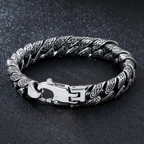 link, chain punk hiphop curb cuban bracelets vintage men stainless steel mysterious symbol charm bike pulseira masculina heavy jewelry, Black
link, chain punk hiphop curb cuban bracelets vintage men stainless steel mysterious symbol charm bike pulseira masculina heavy jewelry, Black