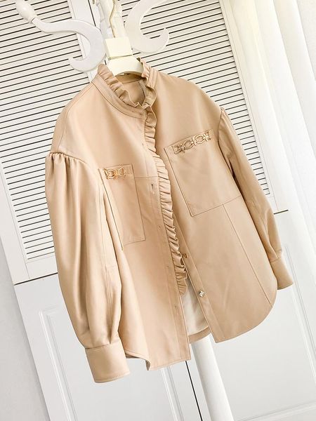 women's leather & faux women's spring 2021 short fashion shirt sheep wide loose coat, Black
women's leather & faux women's spring 2021 short fashion shirt sheep wide loose coat, Black