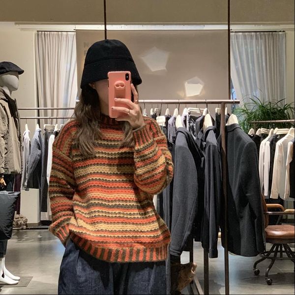 womens round neck retro long sleeved sweater student tide wear knitted sweater korean autumn winter warm striped sweater ml144, White;black
womens round neck retro long sleeved sweater student tide wear knitted sweater korean autumn winter warm striped sweater ml144, White;black