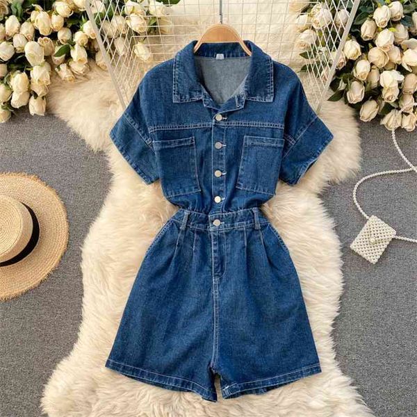 women jeans playsuits summer turn-down collar short sleeve single breasted elastic waist pants wide leg denim romper 210603, Black;white
women jeans playsuits summer turn-down collar short sleeve single breasted elastic waist pants wide leg denim romper 210603, Black;white