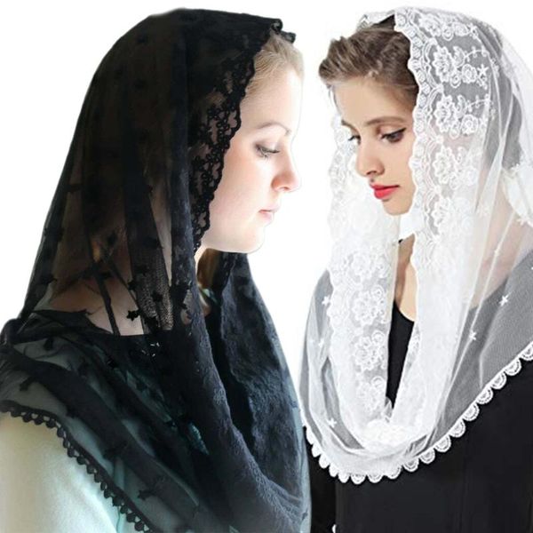 bridal veils muslim infinity floral lace veil scarf wedding bride chapel head covering wrap style latin mass mantilla catholic hijab, Black
bridal veils muslim infinity floral lace veil scarf wedding bride chapel head covering wrap style latin mass mantilla catholic hijab, Black