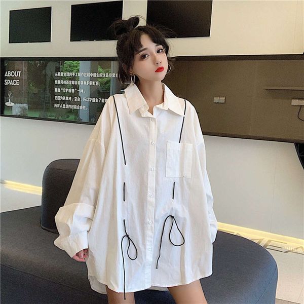 womens shirts simple drawstring loose full sleeve white blouse woman fashion clothing spring fall new casual shirt
womens shirts simple drawstring loose full sleeve white blouse woman fashion clothing spring fall new casual shirt