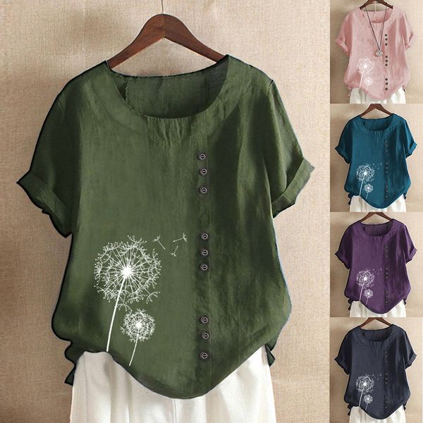 2021 new romantic dandelion embroidery summer t-shirt for women o-neck vintage cotton linen soft breathable comfortable casual tee yf6u, White
2021 new romantic dandelion embroidery summer t-shirt for women o-neck vintage cotton linen soft breathable comfortable casual tee yf6u, White