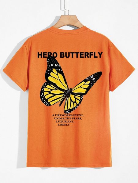 romwe guys slogan & butterfly print tee a7jw#, White;black
romwe guys slogan & butterfly print tee a7jw#, White;black