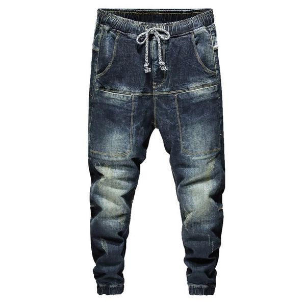 men's jeans autumn relaxed tapered men streetwear hiphop elastic waist joggers pants man casaul denm front pockets 42,050, Blue
men's jeans autumn relaxed tapered men streetwear hiphop elastic waist joggers pants man casaul denm front pockets 42,050, Blue