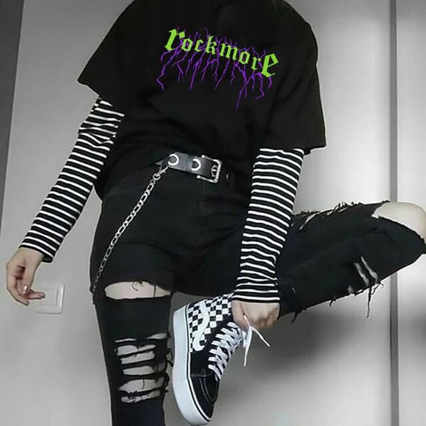 punk gothic rockmore harajuku dark casual kpop hip hop streetwear cool ins letter print vintage chic loose women t-shirt, White
punk gothic rockmore harajuku dark casual kpop hip hop streetwear cool ins letter print vintage chic loose women t-shirt, White