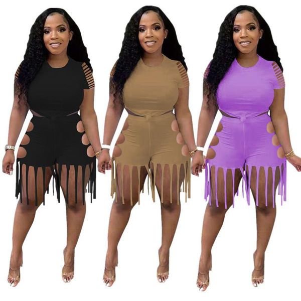 women's tracksuits street wear style clothing cute casual sports tassels holes hollow out tight fitting solid color two piece suit, Gray
women's tracksuits street wear style clothing cute casual sports tassels holes hollow out tight fitting solid color two piece suit, Gray