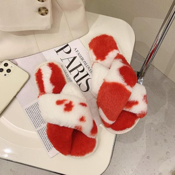women shoes fashion women house slippers flats warm faux fur ladies mixed colors cross soft plush furry female open toe slides, Black
women shoes fashion women house slippers flats warm faux fur ladies mixed colors cross soft plush furry female open toe slides, Black