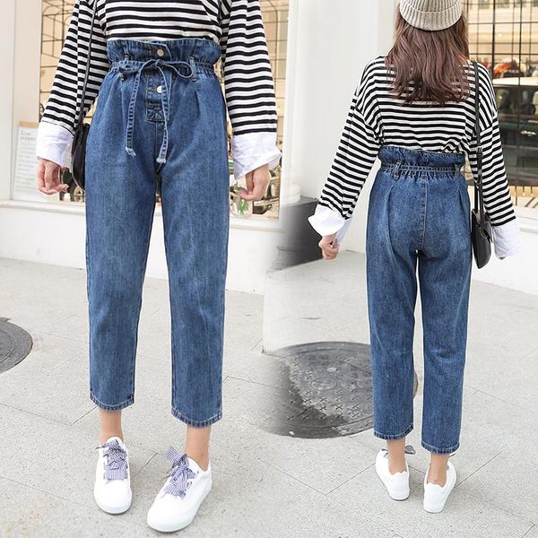 women's jeans s-xl 2021 korean chic style high waist for womens denim harem pants femme (c8178), Blue
women's jeans s-xl 2021 korean chic style high waist for womens denim harem pants femme (c8178), Blue