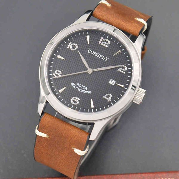 glass 42mm corgeut/sterile automatic dial/sapphire mechanical men watch black dial, Slivery;brown
glass 42mm corgeut/sterile automatic dial/sapphire mechanical men watch black dial, Slivery;brown