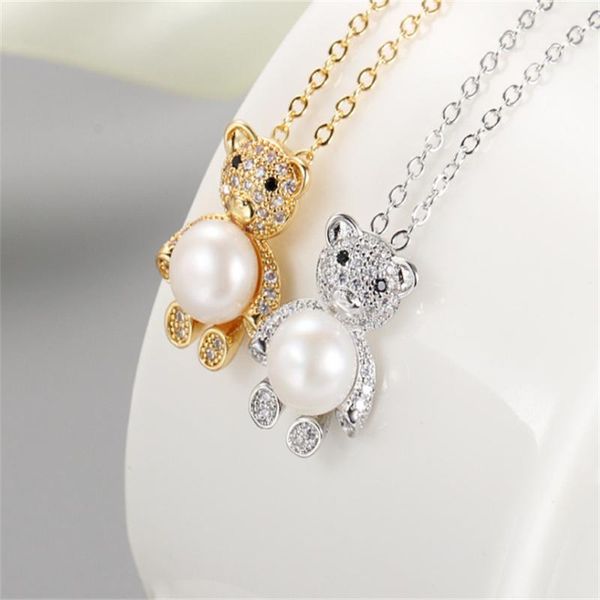 charms forest bear natural freshwater pearl pendant women's fashion birthday gift, Bronze;silver
charms forest bear natural freshwater pearl pendant women's fashion birthday gift, Bronze;silver