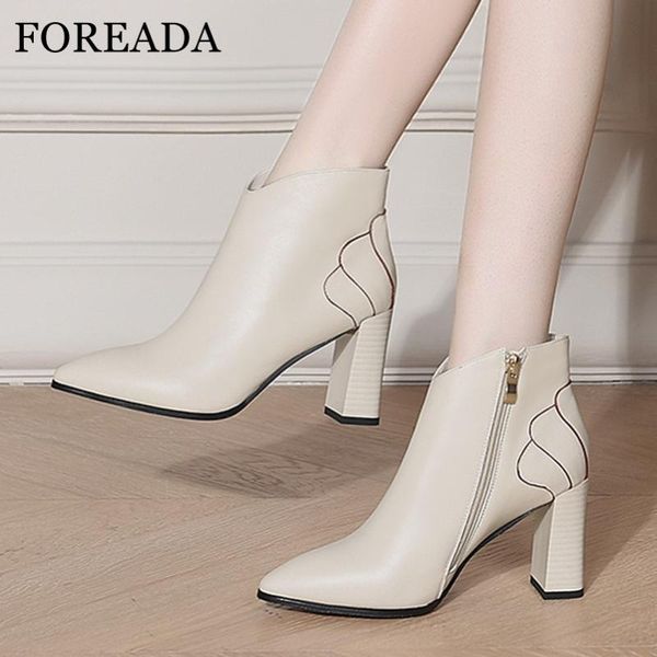 boots foreada high heel ankle real leather woman thick shoes zip pointed toe short ladies autumn winter size 41, Black
boots foreada high heel ankle real leather woman thick shoes zip pointed toe short ladies autumn winter size 41, Black