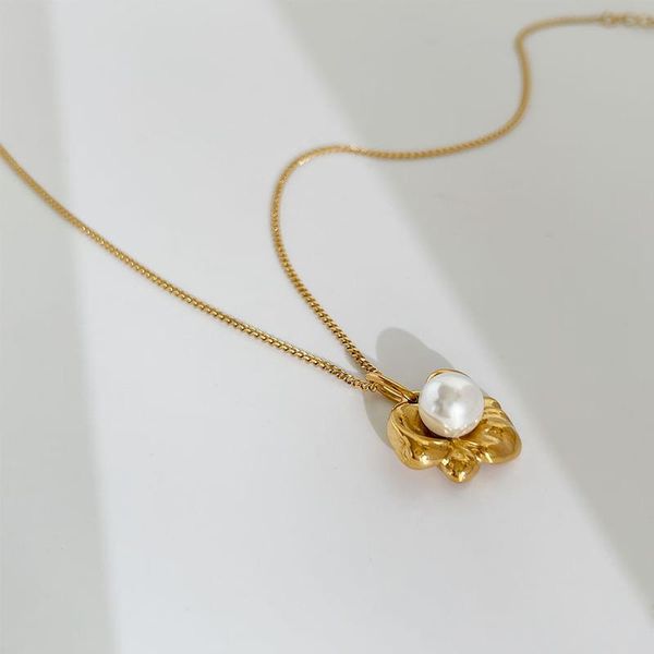 pendant necklaces minar trendy gold color stainless steel flower chokers necklace for women simulation pearls romantic jewellery, Silver
pendant necklaces minar trendy gold color stainless steel flower chokers necklace for women simulation pearls romantic jewellery, Silver